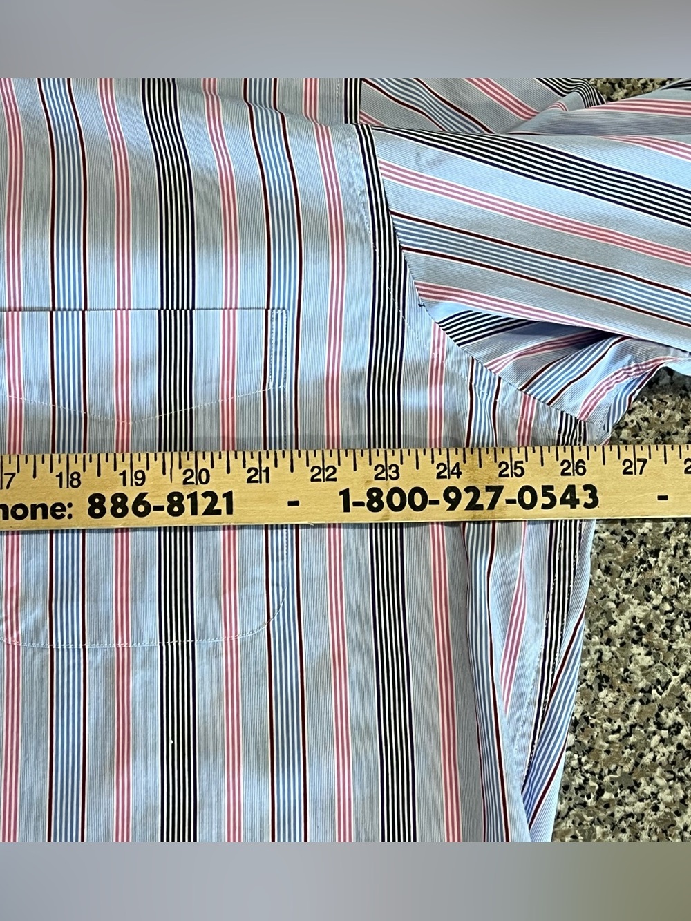 J McLaughlin Blue Stripe Button Down Shirt Mens XL - Picture 5 of 8